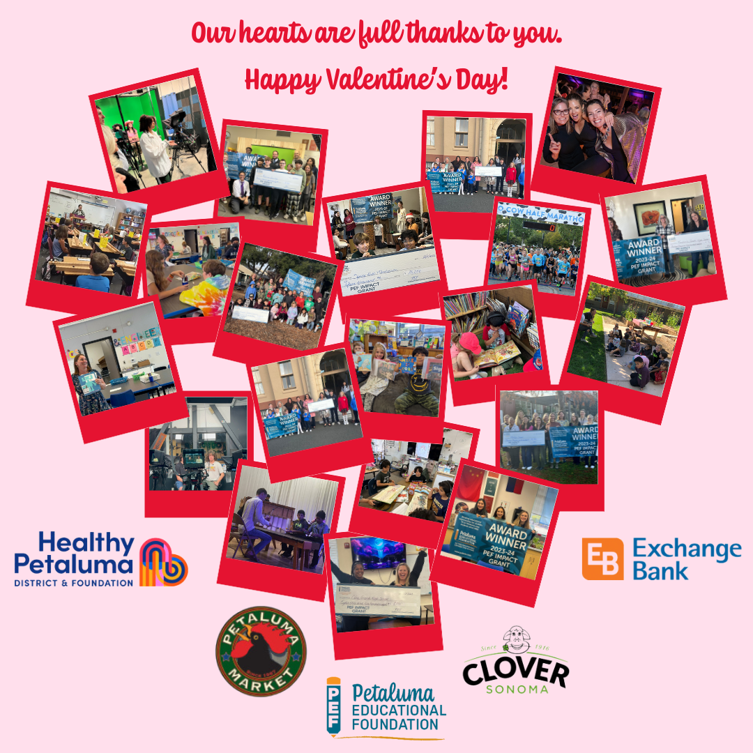 heart with PEF members, students, etc.