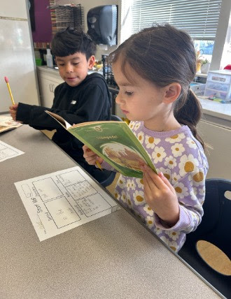 students reading